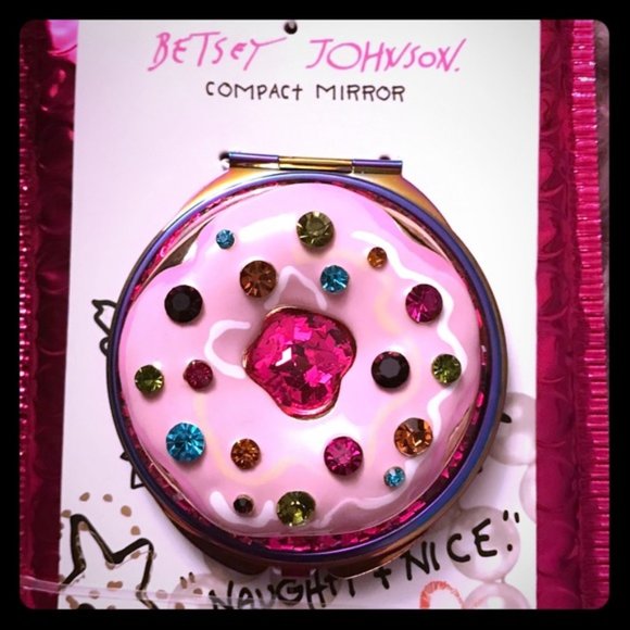 Betsey Johnson Jewelry - Betsey Johnson Multi-Stone Donut Compact Mirror